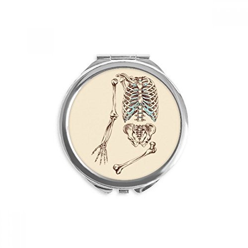 Squelette humain miroir rond maquillage de poche portable pour corriger son teint facilement