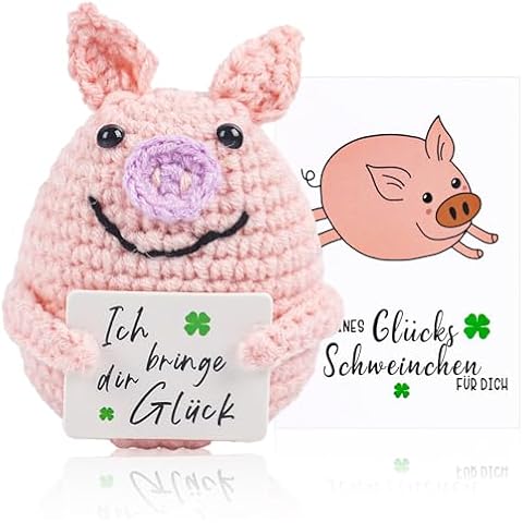 Pocket Hug Knitted Pig Doll with Energy Card Cover