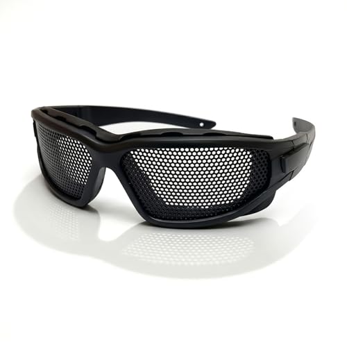 LIYJTK Wire Mesh Safety Glasses,Safety Goggles Breathable Shock Resistant Iron Mesh,Meshs Glasses for Vision Improvement,Outdoor Game Fans Activity