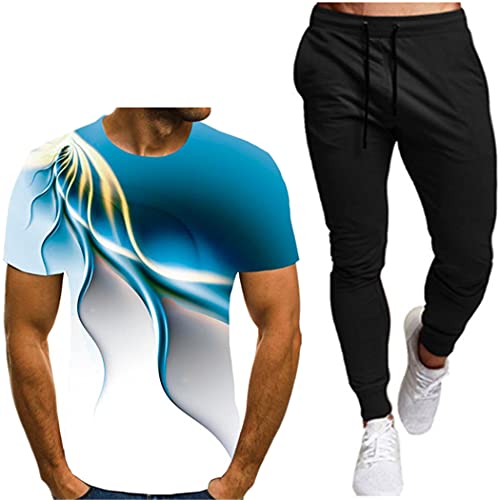 Vêtement de sport grande taille homme XXXL t-shirt 3D respirant et pantalon