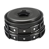 kowaku Camping Cookware Set with Pot and Pan, Aluminum Alloy Gear for Outdoor Use, Black