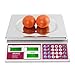 GRIPX Escala de Precio Comercial Digital de 30 kg para Alimentos, Carne, Frutas y Verduras con retroiluminación Verde Pantalla LCD Plataforma de Acero Inoxidable Batería incluida