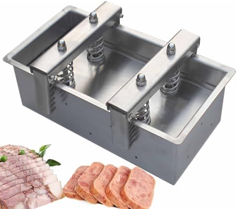 Stainless Steel Meat Press Mold - Professional Ham Press Tool with Removable Base Plate for Pressing Deli Meats, Bacon, and Burgers - Ideal for BBQ and Kitchen Use