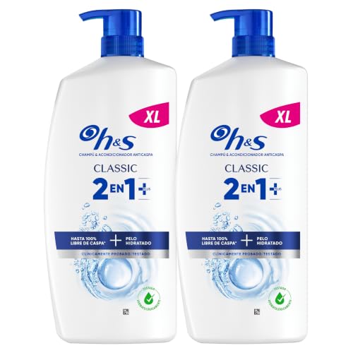 H&S Classic 2en1 Champú Anticaspa +Acondicionador Limpieza Profunda 2x800ml