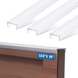 Cabinet Edge Protector, 18' Length 3/4' Thick Slip-On Plastic Edge Guard Cabinet Door Drawer Protector to Prevent Wear, Discoloration, 6 Pack Clear