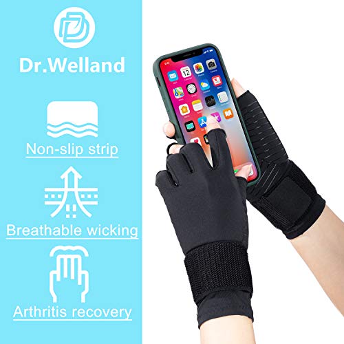 Dr.welland Medical Arthritis Gloves With Strap, Best Open Finger Glove Hand Wrist Support For Rheumatoid Arthritis, Carpal Tunnel, Rsi, Tendonitis, Daily Healing, Hand Pain Relief – Men/Women #TOP2
