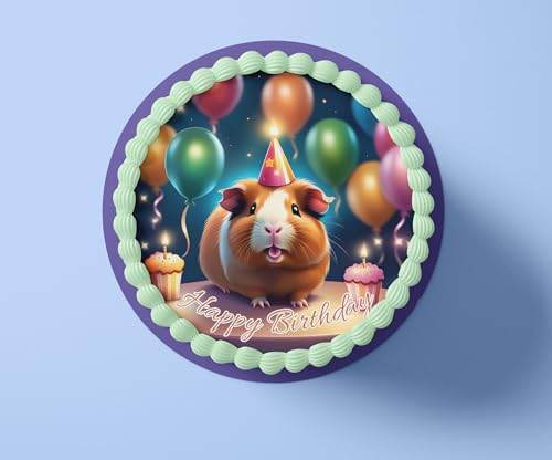 CGD – Essbare Tortenaufleger aus Fondant oder Esspapier – Perfekt für Meerschweinchen-Liebhaber – Dekorative Kuchendeko für Geburtstag, Party & besondere Anlässe - guinea pig Meerschwein (Fondant)