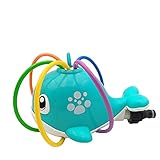 [Regalo perfecto de verano]: el pulverizador de color azul claro con forma de ballena y tubos de colores son populares entre los niños. Este distribuidor de agua de guardería es un gran regalo para los niños que juegan en el jardín, césped, juegos al aire libre, etc.