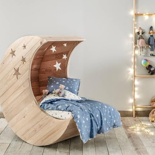 Parure de lit bébé étoiles bleu 100x135 cm, le cadeau de naissance idéal