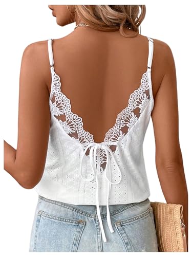 BEAUDRM Women's Sexy Lace Camisole Tops Bow Tie...
