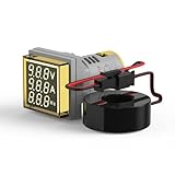 Contenido del paquete y ajuste: incluye 1 medidor de corriente + voltaje + hercios (AD16 22VAHZS) más 1 transformador, diseñado para una apertura de panel de 22 mm y disponible en varios colores para una fácil identificación.