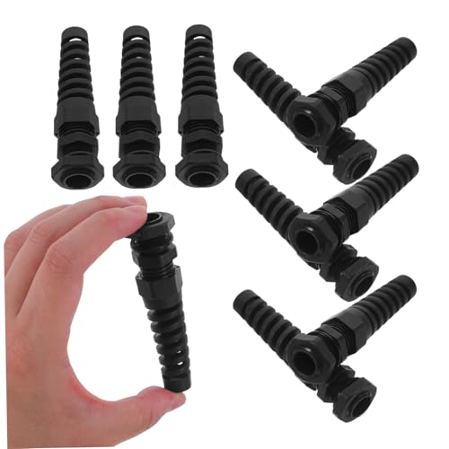 OSALADI 10pcs Waterproof Nylon Cable Gland Strain Relief Connectors for Automotive Marine and Industrial Use Adjustable Cord Joint for 4-8mm Power Cables Black