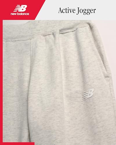 Image of New Balance Girls Sweatpants, Fleece Joggers, Drawstring Waist & Pockets | Cozy Warmth, Ribbed Ankle Cuffs, Stretchy Elastic Comfort for School, Dance, Sports & Everyday Play, Youth Kids