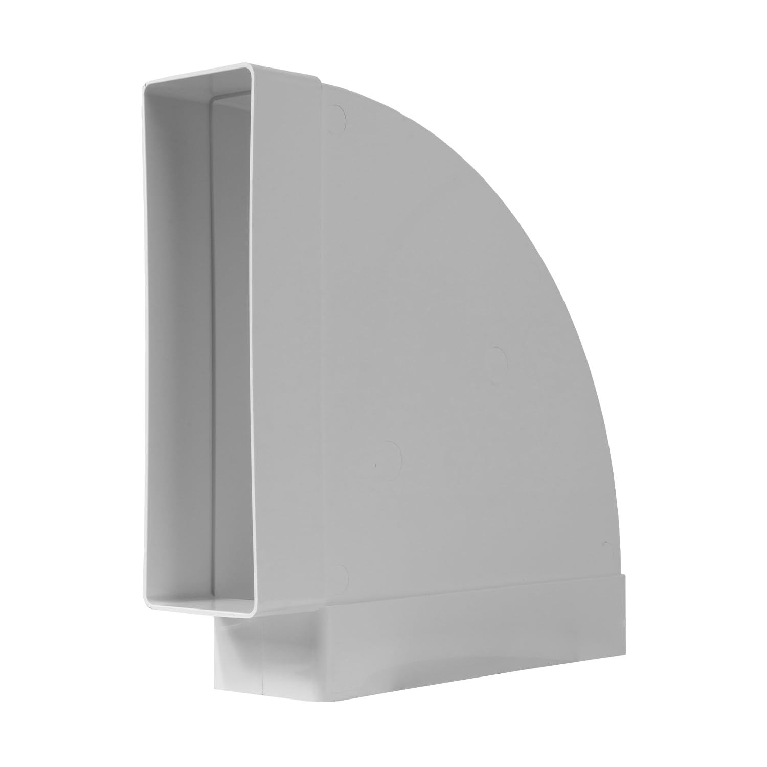 Repa Market Canal plano de 90 grados, 204 x 60 mm, conector de tubo rectangular horizontal, conector de tubo de plástico ABS para calefacción, refrigeración, canal plano, conducto de ventilación