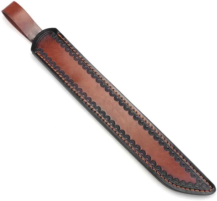 1PC Knife Sheath, 13.11inch Leather Case for Belt with Snap Closure Fits for Outdoor Search, Rescue, Camping, Hiking