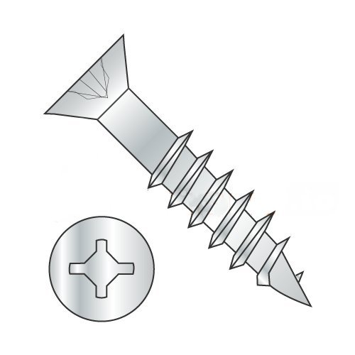#8 x 2 1/2" Deep Thread Wood Screws/Combo/Flat Head/Steel/Zinc/Square & Phillips Drive/No Nibs (Carton: 2,200 pcs)