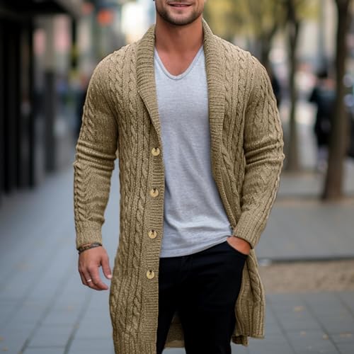 Suéter Otoño Invierno para Hombre Cárdigan Holgado Casual para Estilo Urbano Diario 2