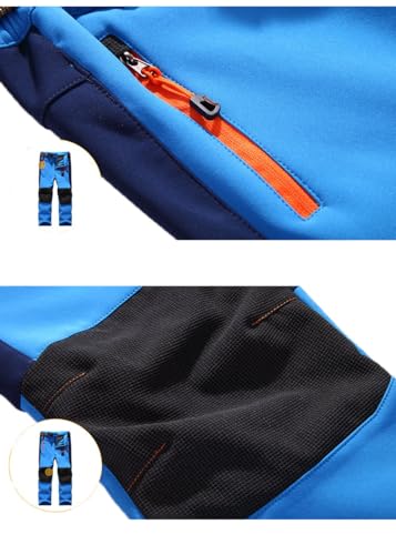 Echinodon Kinder Softshellhose mit Fleecefütterung Hose Wasserabweisend Winddicht Atmungsaktiv Warm Funktionshose Wanderhose Mädchen Rosa S