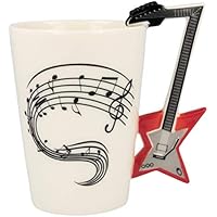Froster Taza de Música Guitarra Eléctrica en caja negra, Taza de
