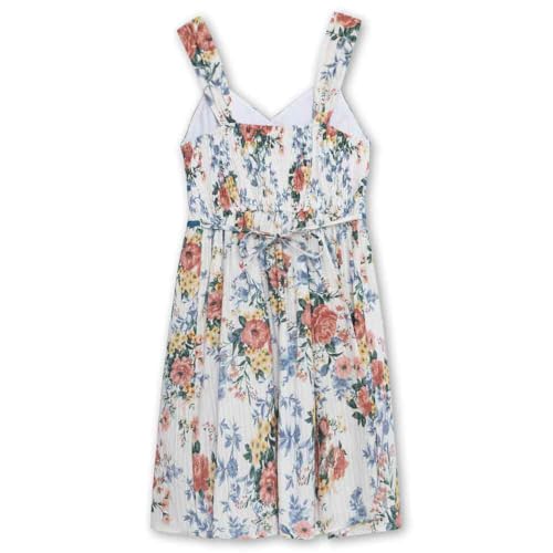 Speechless Girls' Printed Cotton Voile Skater Dress with Velvet Trim & Surplice Top2