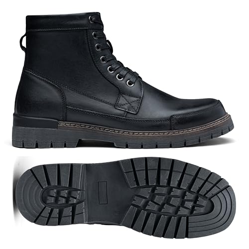Image of Jousen Mens Boots Casual Motorcycle Boot for Men Chukka Zipper Combat Botas Para Hombre Fashion