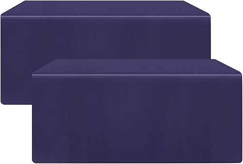 Miniatura 8 de Paquete de 2 manteles rectangulares de 96 x 30 pulgadas para mesas de 8 pies, mantel de poliéster lavable de 8 pies para fiestas, cenas de