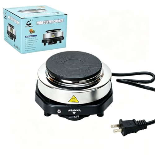 500W Mini Electric Hot Plate,ASANMA 110V Moka Pot Electric Stove Burner