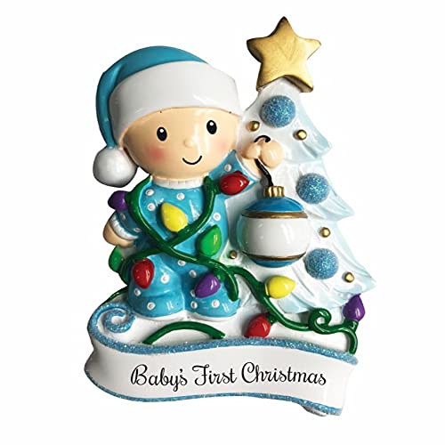 2022 Personalized Ornament Baby's First Christmas Baby Boy Decorating Christmas Tree Ornament Artisanal Customized Decoration Baby Ornaments-Free Personalization #TOP3