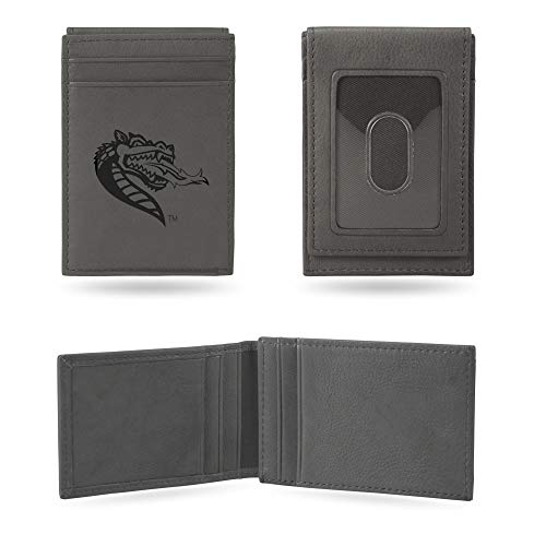 Image of Rico Industries NCAA Gray Laser Engraved Front Pocket Wallet - Compact /Comfortable /Slim
