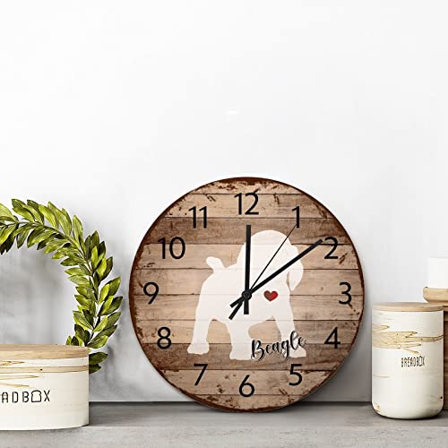 Horloge murale rustique Beagle en bois cadeau idéal pour passionnés