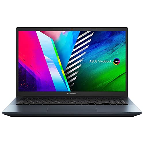 Image of ASUS VivoBook Pro 15 OLED Ultra Slim Laptop, 15.6a€ FHD Display, AMD Ryzen 7 5800H CPU, NVIDIA GeForce RTX 3050, 16GB RAM, 512GB SSD, Windows 11 Home, Quiet Blue, M3500QC-DS71