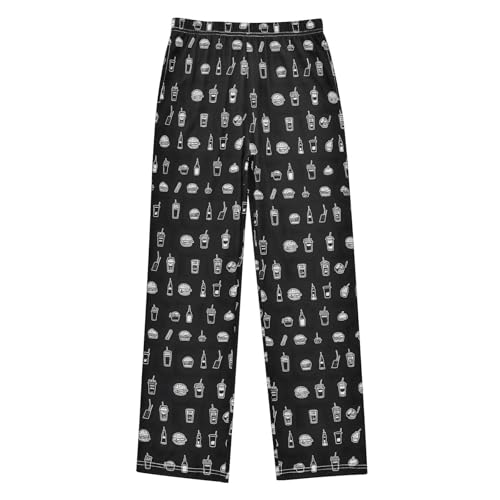 Pajama Pants Fast Food Drinks PJ Bottoms Sleepwear Lounge Sleep Pant with Pockets