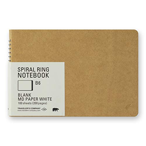 Cahier de voyage à spirale B6 blanc à emporter en randonnée et vacances