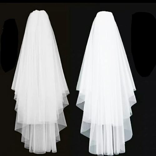 Edith Qi Women's Simple Tulle Bridal Veil Short Wedding Veil #TOP4