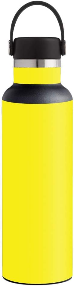 MightySkins Skin Compatible with Hydro Flask 21 oz. Standard Mouth - Solid Yellow | Protective, Durable, and Unique Vinyl Decal wrap Cover | Easy to Apply, Remove, and Change Styles | Made in The USA
