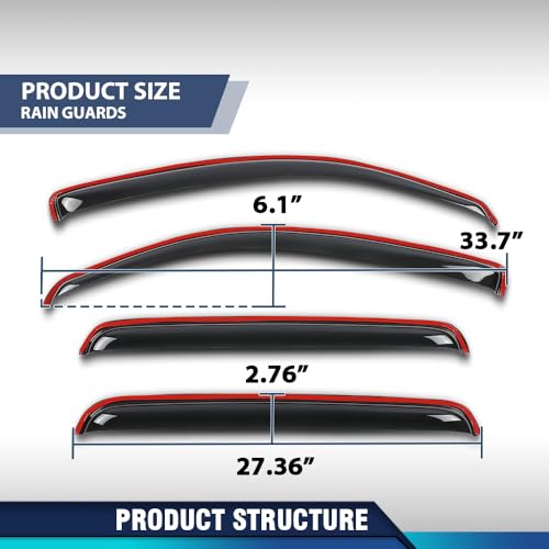 Image of PIT66 in-Channel Ventvisor Window Deflectors and Sun Visors 4 Pcs