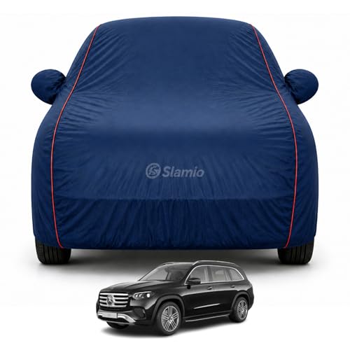 Image of Car Cover for Mercedes-Benz GLS GLE 250 | 100% Waterproof Heavy-Duty 3-Layer Car Body Cover | All-Weather Rain, UV, Sun & Dust Protection | Custom Fit | Mirror & Antenna Pockets | Navy Blue