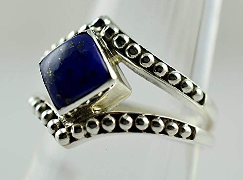 Navya Craft Lapis Lazuli Cushion Cut 925 Solid Sterling Silver Handmade Women Statement Ring Custom Sizes 4 To 13 For Christmas Anniversary Birthday Valentine Day Gift Wife Her Mother #TOP3
