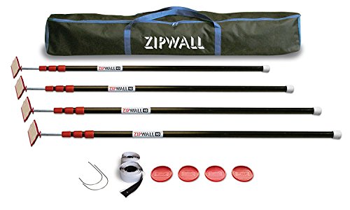 ZIPWALL ZP4-PK4 ZipPole 10' Spring (16-Pack) Loaded Poles for Dust Barriers, 16 Count - 4 Packs of 4, Silver