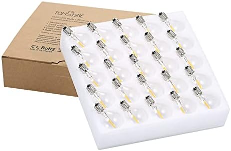Tomshine 25 Pack LED E12 Edison Screw Globe G40 Bulbs 2200K Warm White Clear Glass Bulbs for String Lights Garden Party IP44 Waterproof(AC 220V-240V)