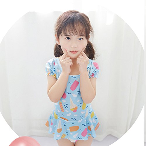 YW 女の子用 水着 キッズスクール水着 サーフィン一体型 フ
