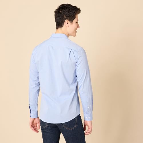 Image of Amazon Essentials Men's Regular-Fit Long-Sleeve Casual Poplin Shirt, Button Front, Business Casual, Collared