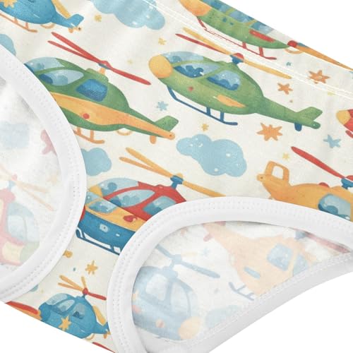 Wusikd Cartoon Helicopters Girls' Underwear Cotton Stars Girls Briefs Soft Toddler Underwear 2T4