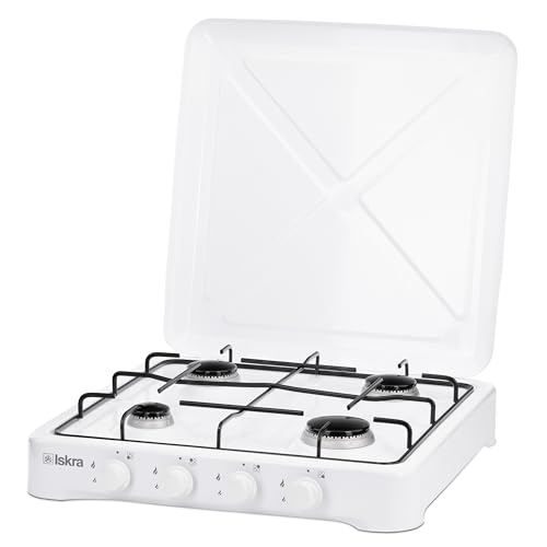 Iskra Gaskocher Camping, Gasherd Kochplatte, Campingkocher 4 flammig mit...