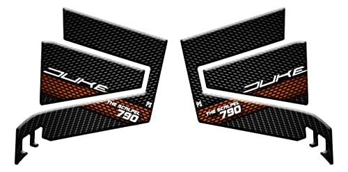 Protection latérale KTM Duke 790 en résine noire effet 3D anti-pluie