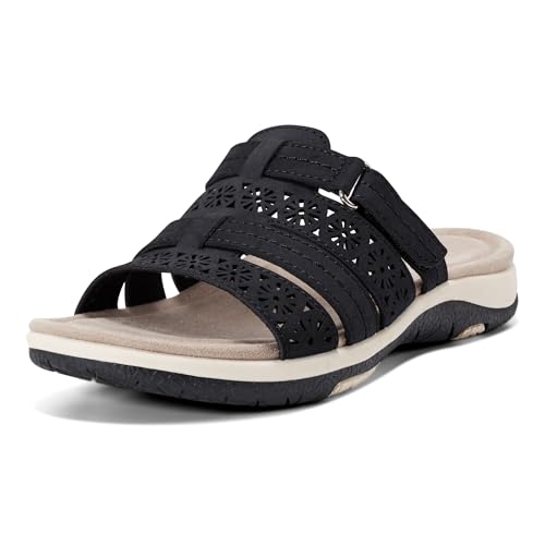 Sandale glissante Earth Femme Sinci3 noire pour vos balades d'été