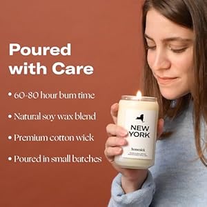 Homesick Scented Candles for Home (New York) - 13.75 oz Long-Lasting Soy Wax Jar Candle for Women & Men for All Occasions, 60-80 Hours Burn Time - Notes of Nutmeg, Cinnamon & Clove Homesick Scented Candles for Home New York 1375 oz Long Lasting Soy Wax Jar Candle for Women Men for All Occasions 60 80 Hours Burn Time Notes of Nutmeg Cinnamon Clove