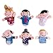 Super Z Outlet Mini Grandparents, Mom & Dad, Brother & Sister Family Style Finger Puppets for Children, Shows, Playtime, Schools - 6 Piece