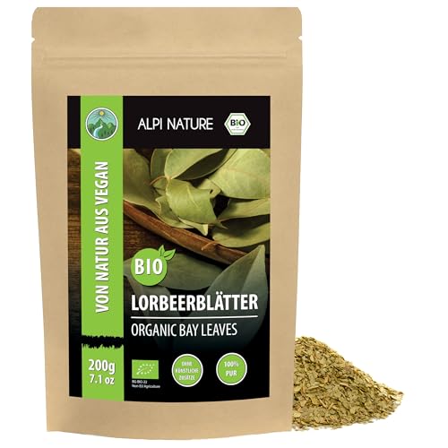 Alpi Nature Lorbeerblätter getrocknet BIO 200g, bio Lorbeerblätter geschnitten, Lorbeer Blätter