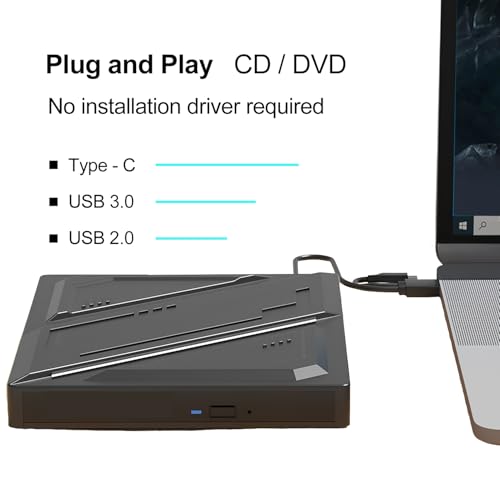 Unidad Externa Portátil CD DVD +/-RW USB 3.0 Tipo-C miniatura 4